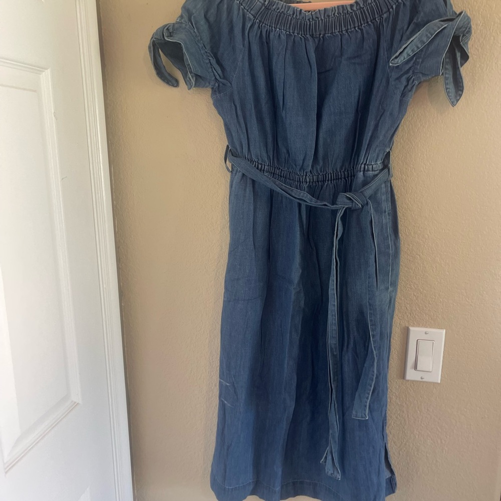 Off-Shoulder Denim Dress
